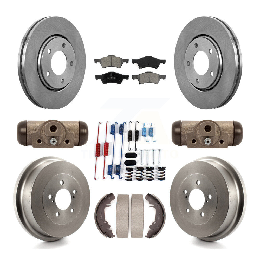 Front Rear Disc Brake Rotor Semi-Metallic Pad & Drum Kit (9Pc) For Dodge Caravan Chrysler K8S-102527