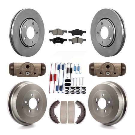 Front Rear Disc Brake Rotor Semi-Metallic Pad & Drum Kit (9Pc) For Dodge Caravan Chrysler K8S-102527