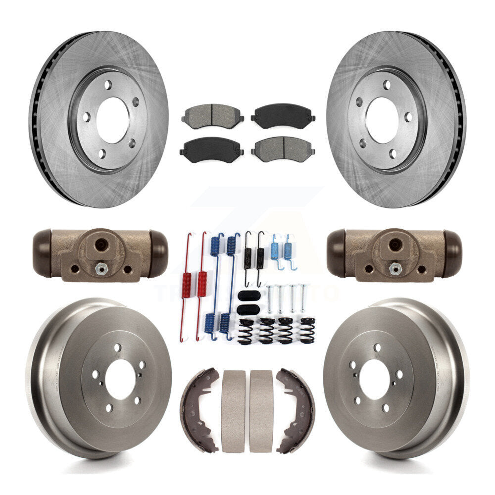 Front Rear Brake Rotors Semi-Metallic Pad Drum Kit (9Pc) For Dodge Grand Caravan Chrysler K8S-102530