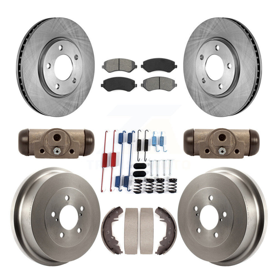 Front Rear Brake Rotors Semi-Metallic Pad Drum Kit (9Pc) For Dodge Grand Caravan Chrysler K8S-102530