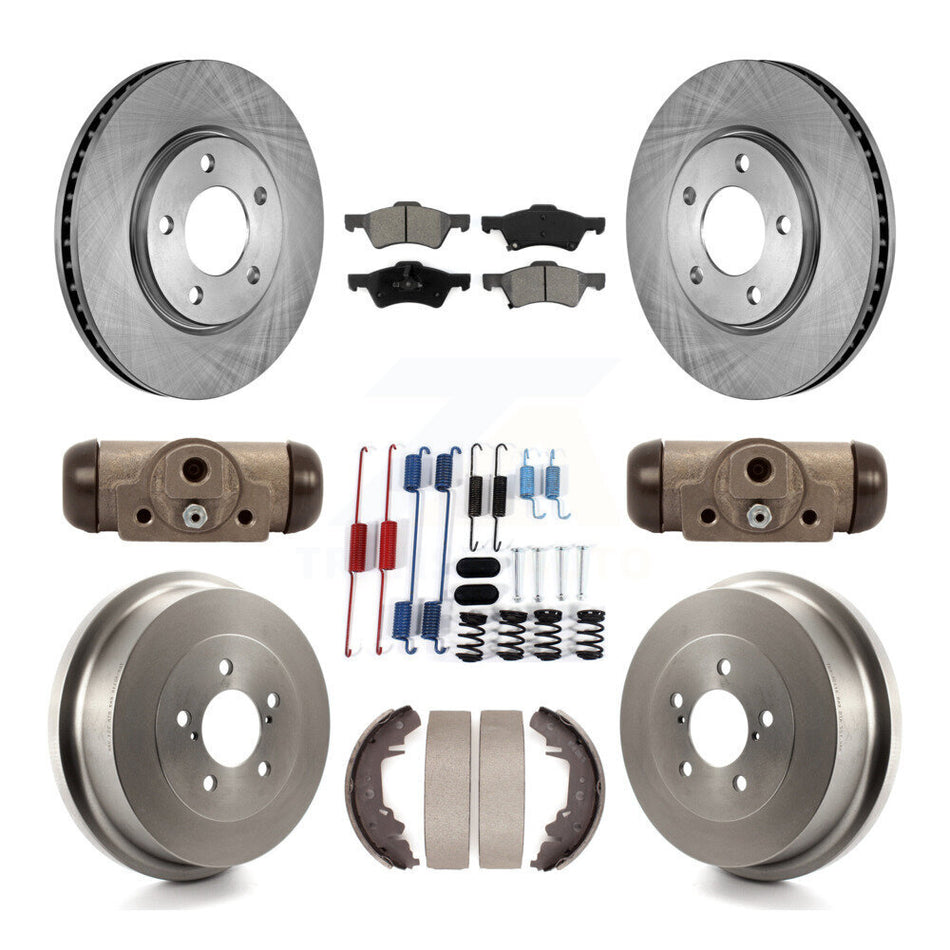 Front Rear Brake Rotors Semi-Metallic Pad Drum Kit (9Pc) For Dodge Caravan Grand Chrysler K8S-102531