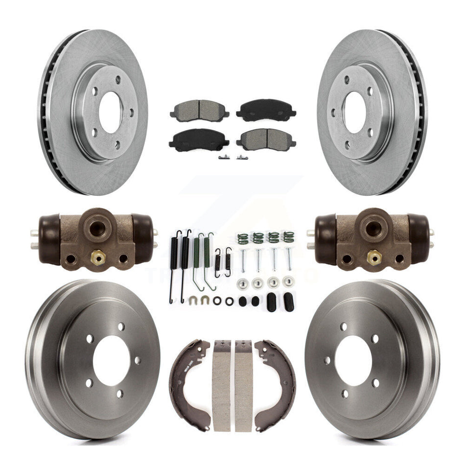 Front Rear Disc Brake Rotors Semi-Metallic Pads And Drum Kit (9Pc) For Dodge Caliber K8S-102535