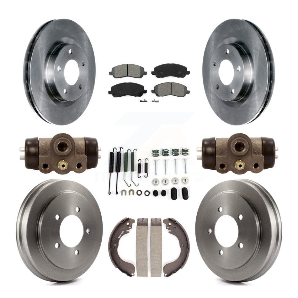 Front Rear Disc Brake Rotors Semi-Metallic Pads And Drum Kit (9Pc) For Jeep Patriot Compass Dodge Caliber Chrysler Sebring Avenger K8S-102536