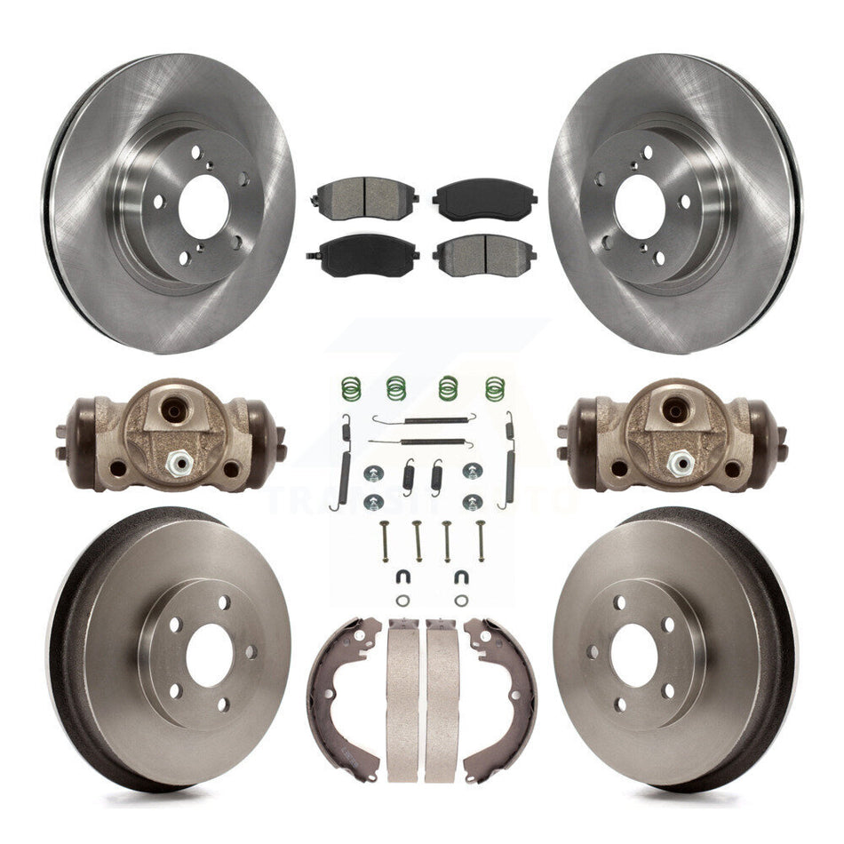 Front Rear Disc Brake Rotors Semi-Metallic Pads And Drum Kit (9Pc) For 2002-2003 Subaru Impreza Outback RS TS K8S-102549