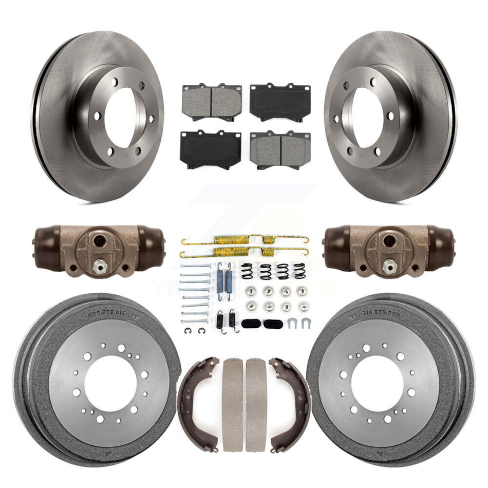 Front Rear Disc Brake Rotors Semi-Metallic Pads And Drum Kit (9Pc) For Toyota Tundra K8S-102555