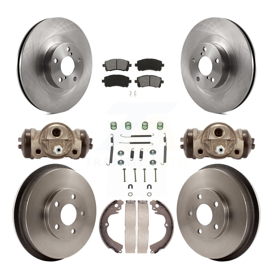 Front Rear Disc Brake Rotors Semi-Metallic Pads And Drum Kit (9Pc) For Subaru Impreza WRX K8S-102563