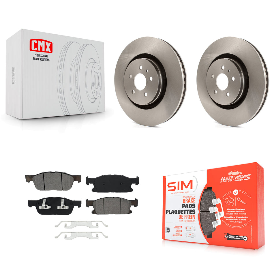 Front Disc Brake Rotors And Semi-Metallic Pads Kit For Ford Edge Lincoln MKX Nautilus K8S-102577
