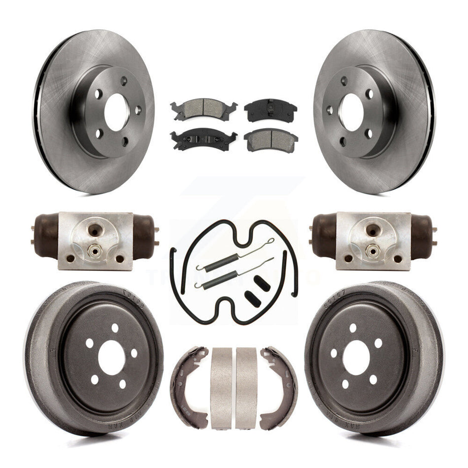 Front Rear Disc Brake Rotors Semi-Metallic Pads And Drum Kit (9Pc) For Chevrolet Cavalier K8S-102586