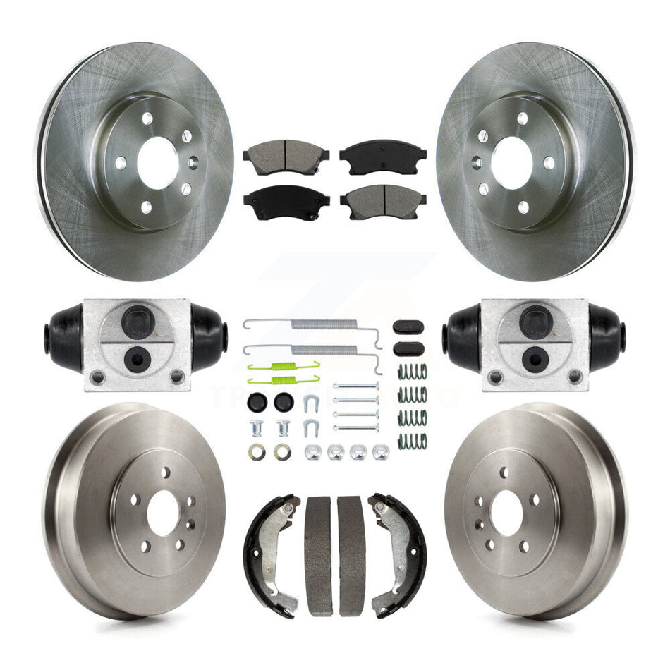 Front Rear Disc Brake Rotors Semi-Metallic Pad Drum Kit (9Pc) For Chevrolet Cruze Limited K8S-102595