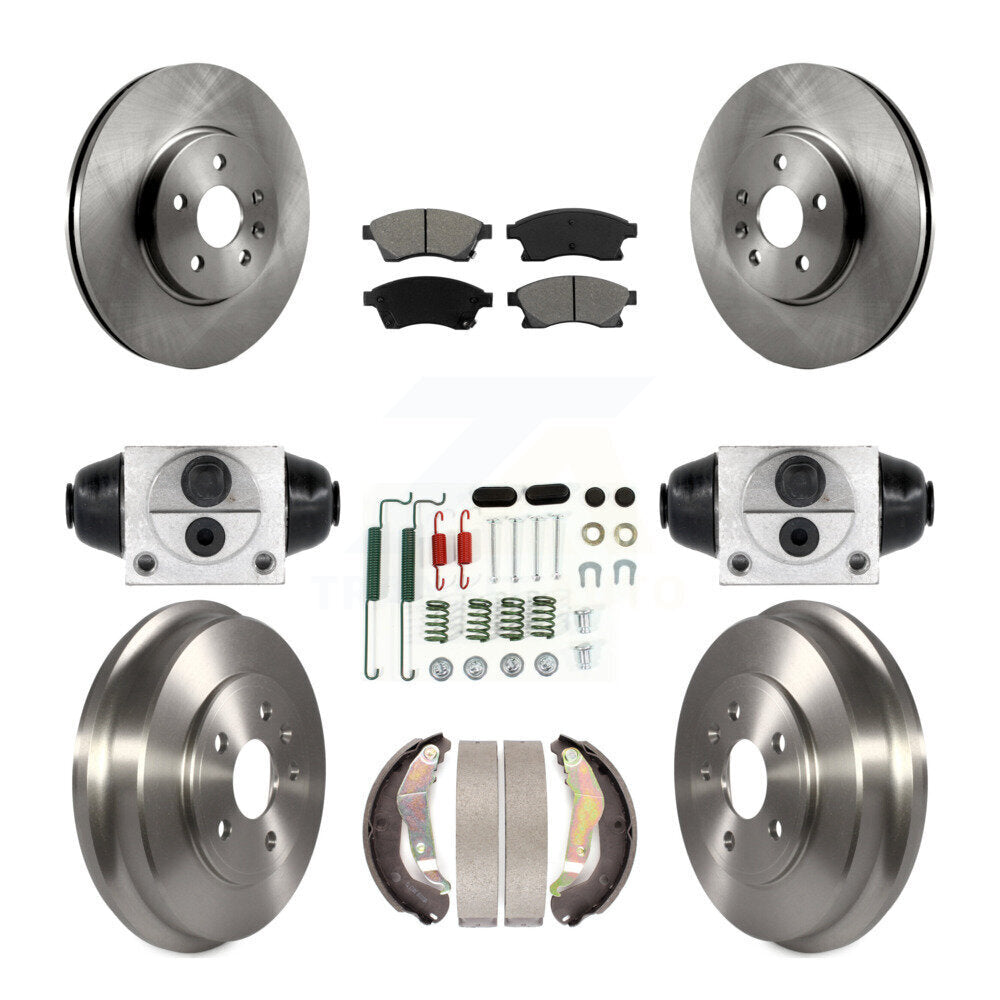 Front Rear Brake Rotors Semi-Metallic Pad Drum Kit (9Pc) For 2013-2014 Chevrolet Sonic RS K8S-102599