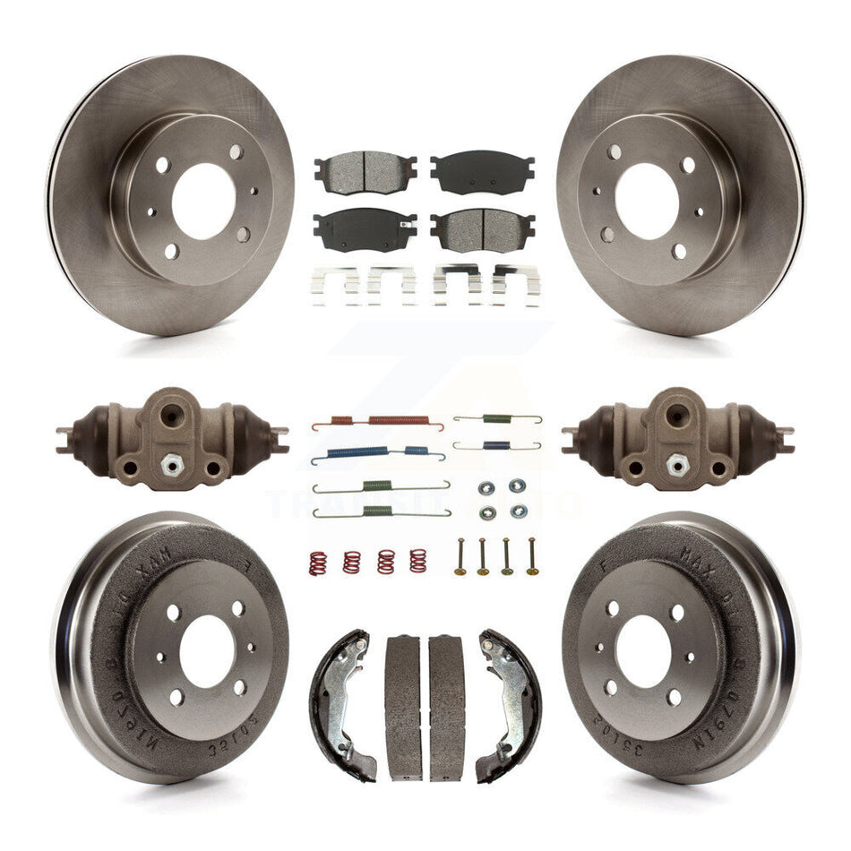 Front Rear Disc Brake Rotors Semi-Metallic Pads And Drum Kit (9Pc) For 2006 Hyundai Accent Hatchback To 09 30 05 K8S-102627