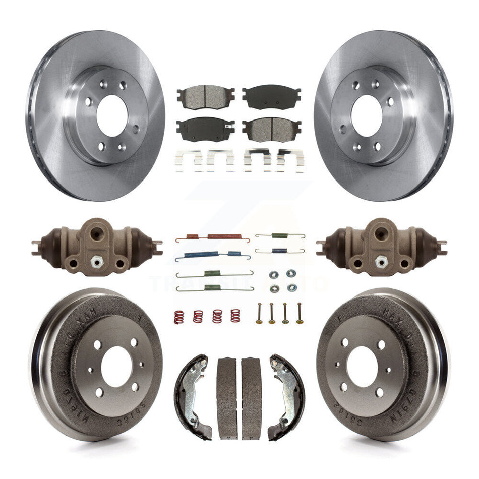 Front Rear Disc Brake Rotors Semi-Metallic Pads And Drum Kit (9Pc) For 2006 Hyundai Accent Sedan To 09 30 05 K8S-102629