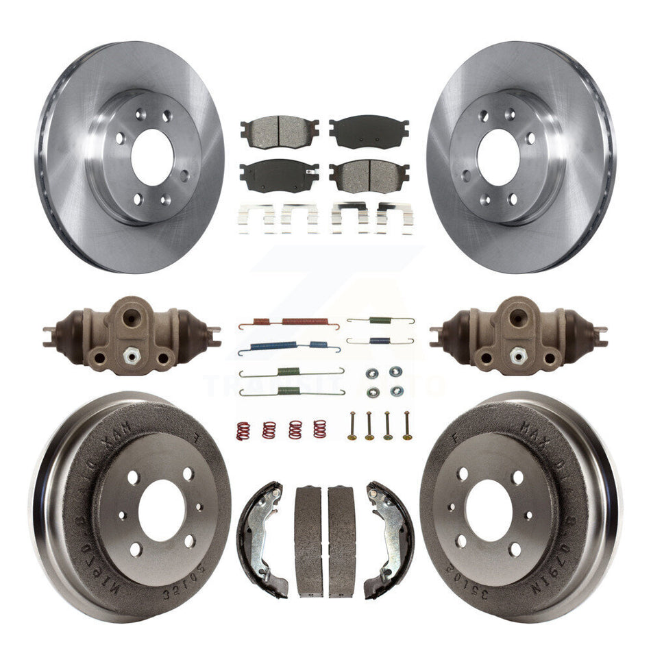 Front Rear Disc Brake Rotors Semi-Metallic Pads And Drum Kit (9Pc) For 2006 Hyundai Accent Sedan To 09 30 05 K8S-102629