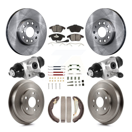 Front Rear Disc Brake Rotors Semi-Metallic Pads And Drum Kit (9Pc) For Volkswagen Jetta K8S-102630