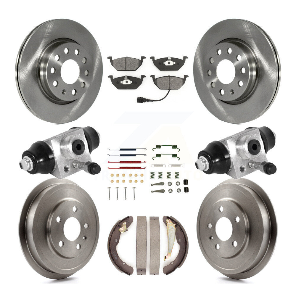 Front Rear Disc Brake Rotors Semi-Metallic Pads And Drum Kit (9Pc) For Volkswagen Jetta K8S-102633