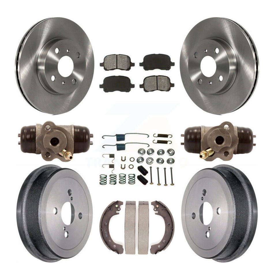 Front Rear Disc Brake Rotors Semi-Metallic Pads And Drum Kit (9Pc) For 2002 Toyota Corolla Non-ABS From 04 02 K8S-102638