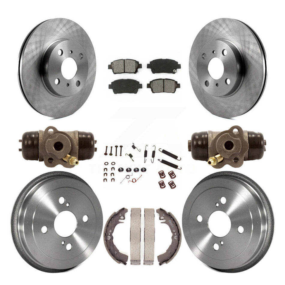 Front Rear Disc Brake Rotors Semi-Metallic Pads And Drum Kit (9Pc) For 2001-2005 Toyota Echo K8S-102659