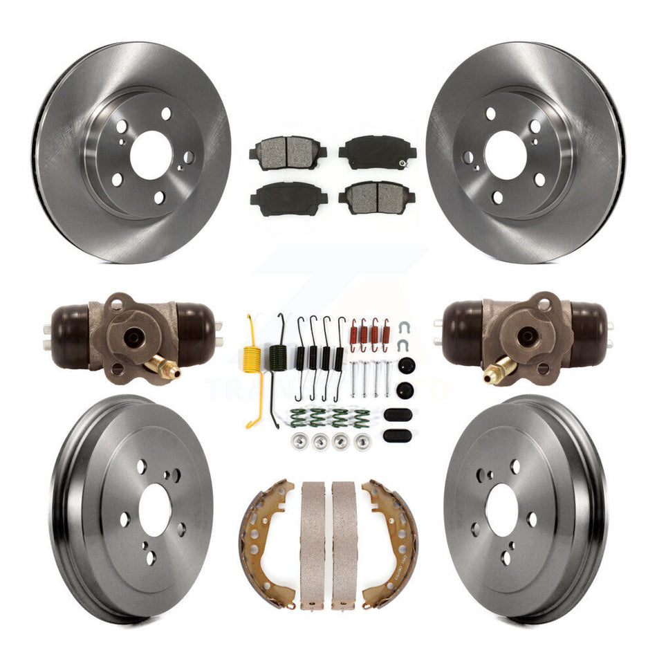 Front Rear Disc Brake Rotors Semi-Metallic Pads And Drum Kit (9Pc) For 2004-2007 Toyota Prius K8S-102666