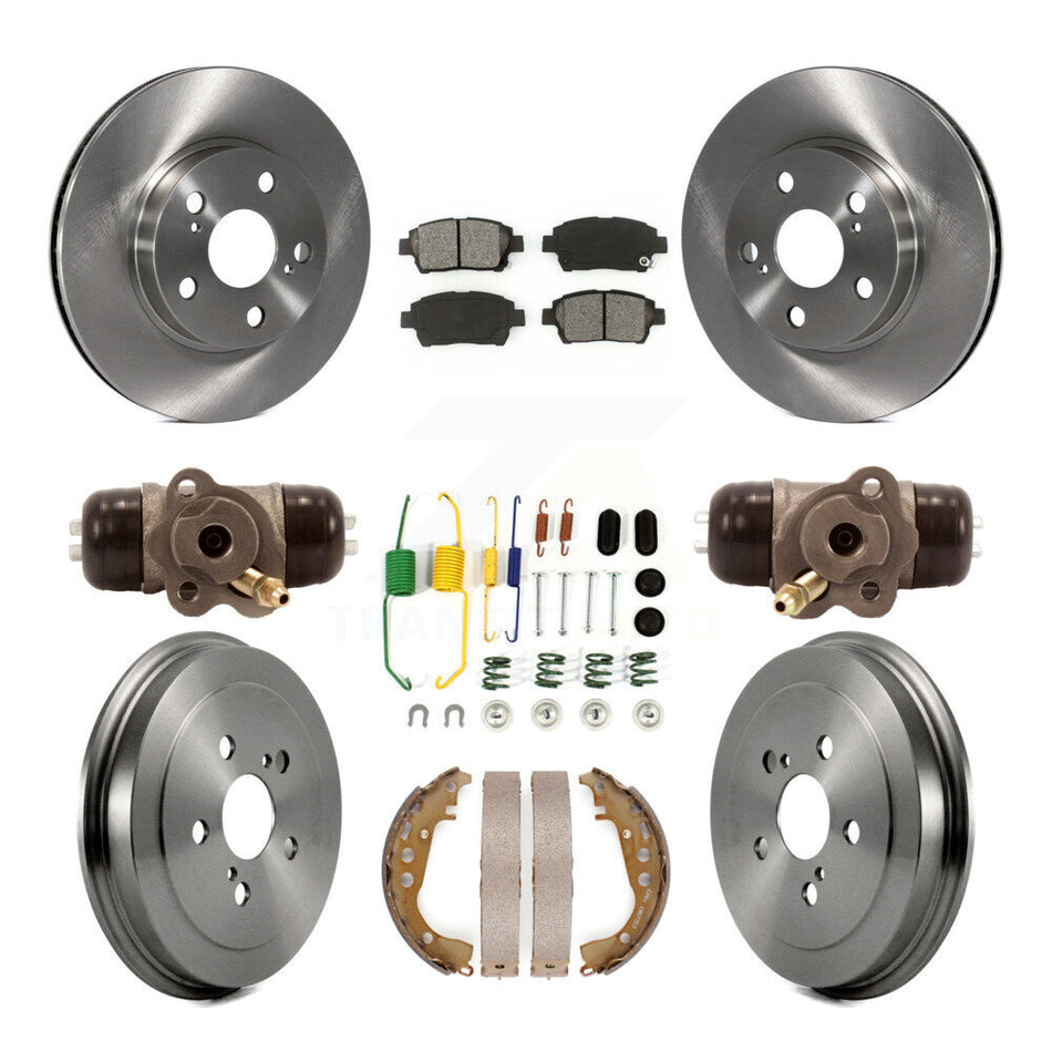 Front Rear Disc Brake Rotors Semi-Metallic Pads And Drum Kit (9Pc) For 2008 Toyota Prius K8S-102667