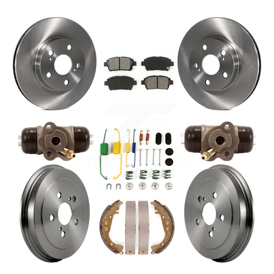 Front Rear Disc Brake Rotors Semi-Metallic Pads And Drum Kit (9Pc) For 2008 Toyota Prius K8S-102667