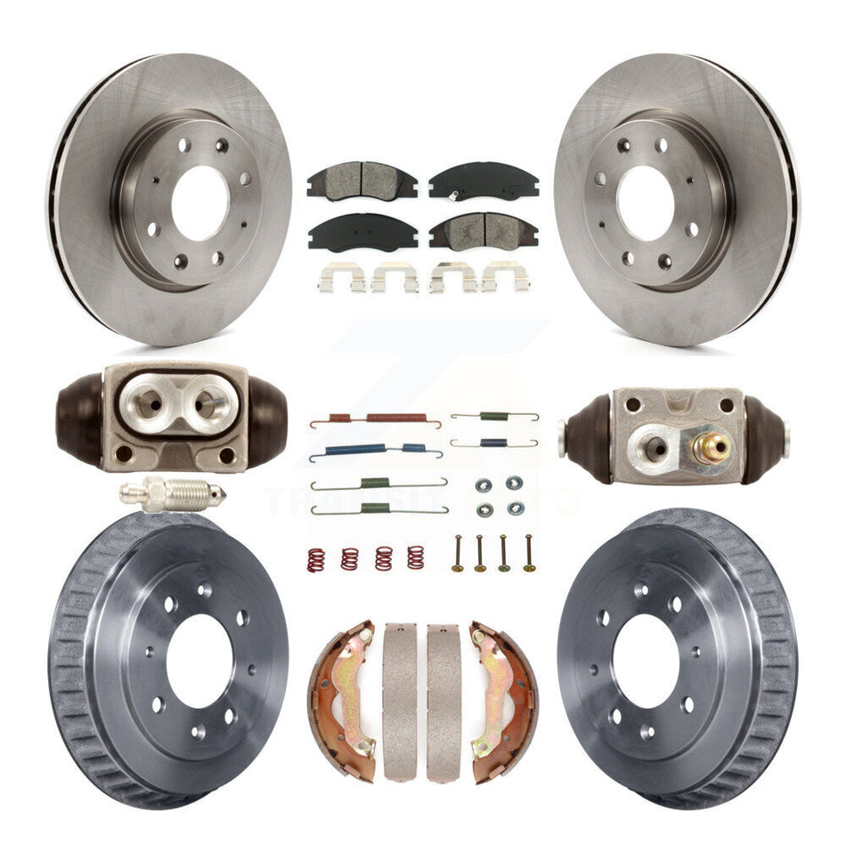 Front Rear Disc Brake Rotors Semi-Metallic Pads And Drum Kit (9Pc) For 2007-2009 Kia Spectra rear brakes K8S-102669