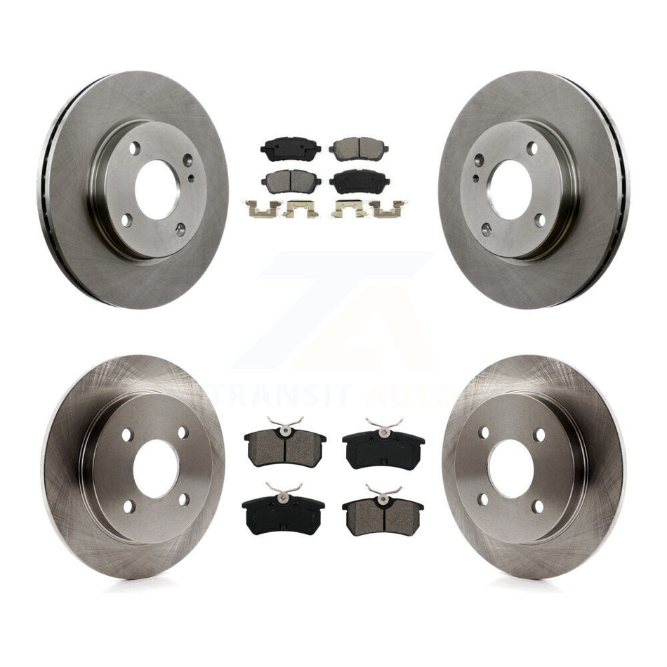 Front Rear Disc Brake Rotors And Semi-Metallic Pads Kit For Ford Fiesta K8S-102673
