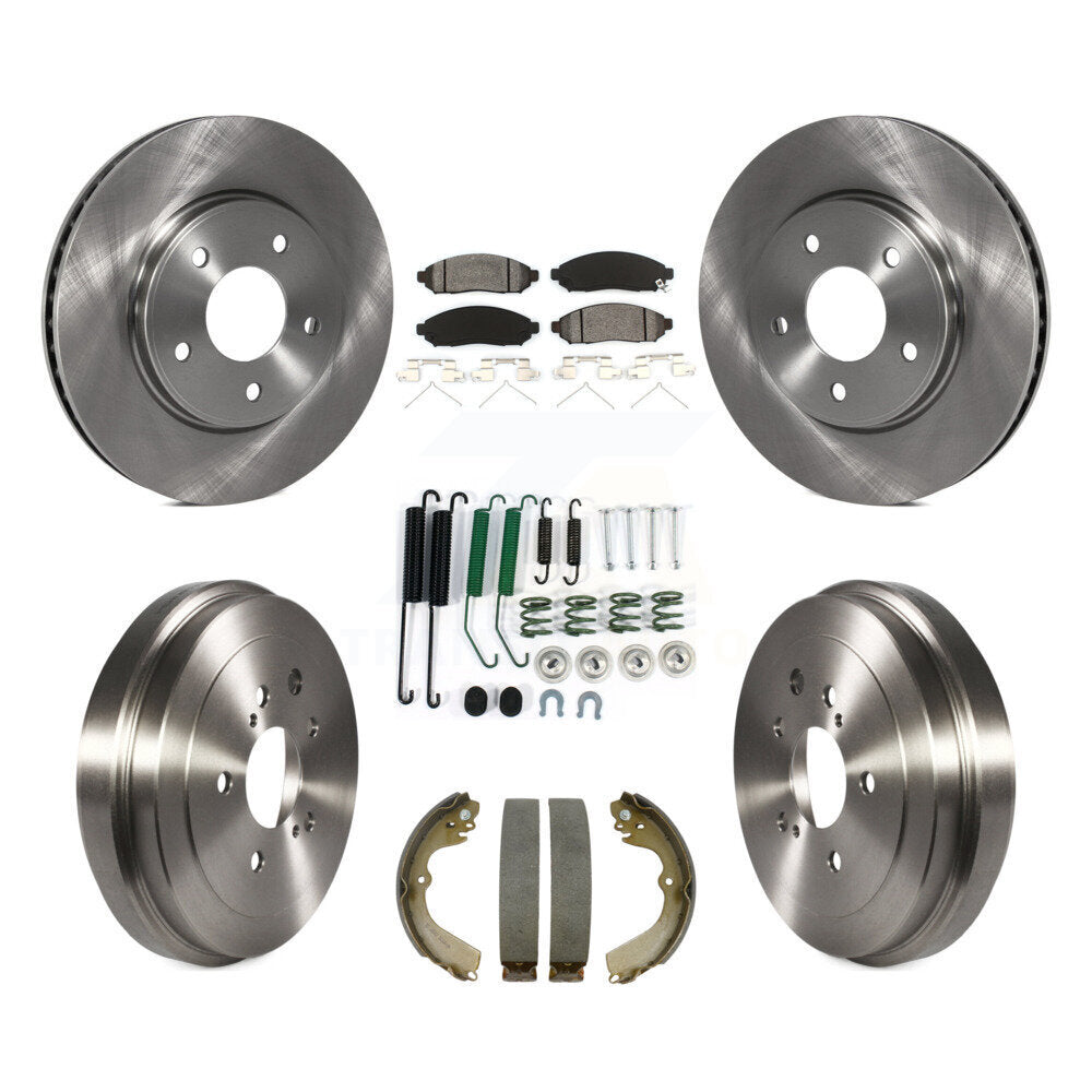 Front Rear Brake Rotor Semi-Metallic Pad & Drum Kit (7Pc) For Nissan NV200 Chevrolet City K8S-102715