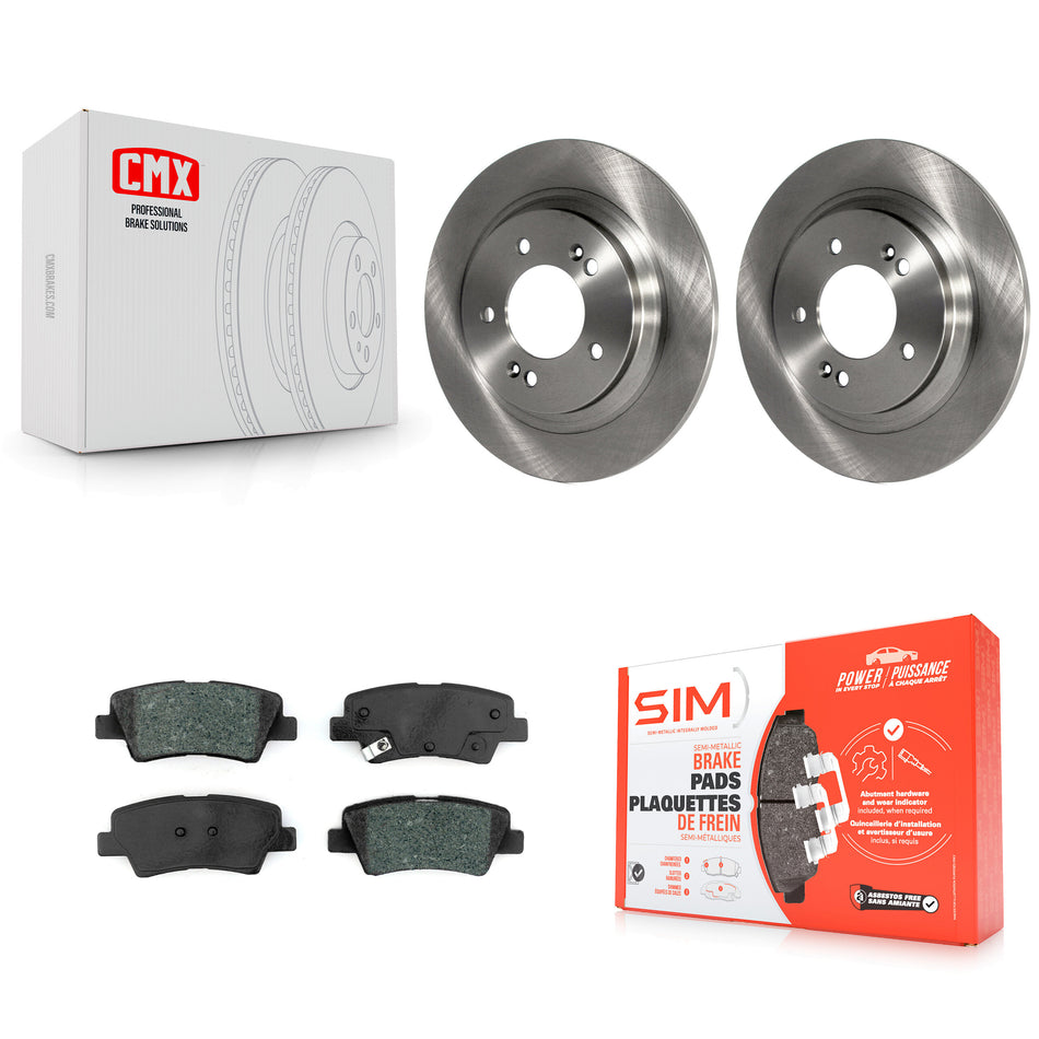 Rear Disc Brake Rotors And Semi-Metallic Pads Kit For Kia Niro Hyundai Ioniq Soul EV K8S-102728