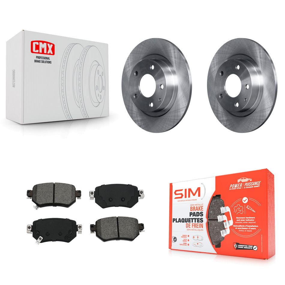 Rear Disc Brake Rotors And Semi-Metallic Pads Kit For 2016-2021 Mazda 6 K8S-102736