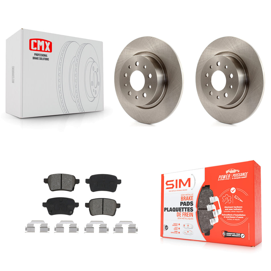 Rear Disc Brake Rotors And Semi-Metallic Pads Kit For 2014-2020 Fiat 500L K8S-102749