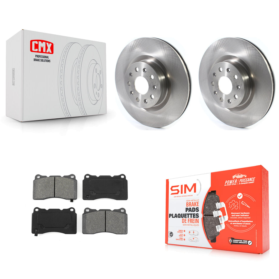 Front Disc Brake Rotors And Semi-Metallic Pads Kit For Cadillac CTS CT6 Chevrolet Camaro K8S-102751