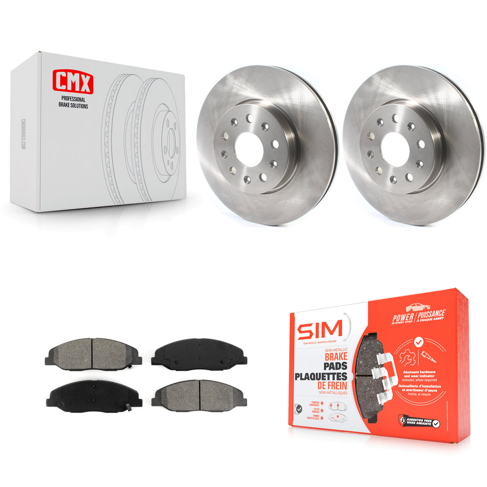 Front Disc Brake Rotors And Semi-Metallic Pads Kit For Cadillac CTS Without Heavy Duty Brakes K8S-102754