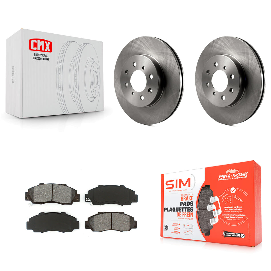 Front Disc Brake Rotors And Semi-Metallic Pads Kit For 1992-1993 Acura Integra GS-R K8S-102758