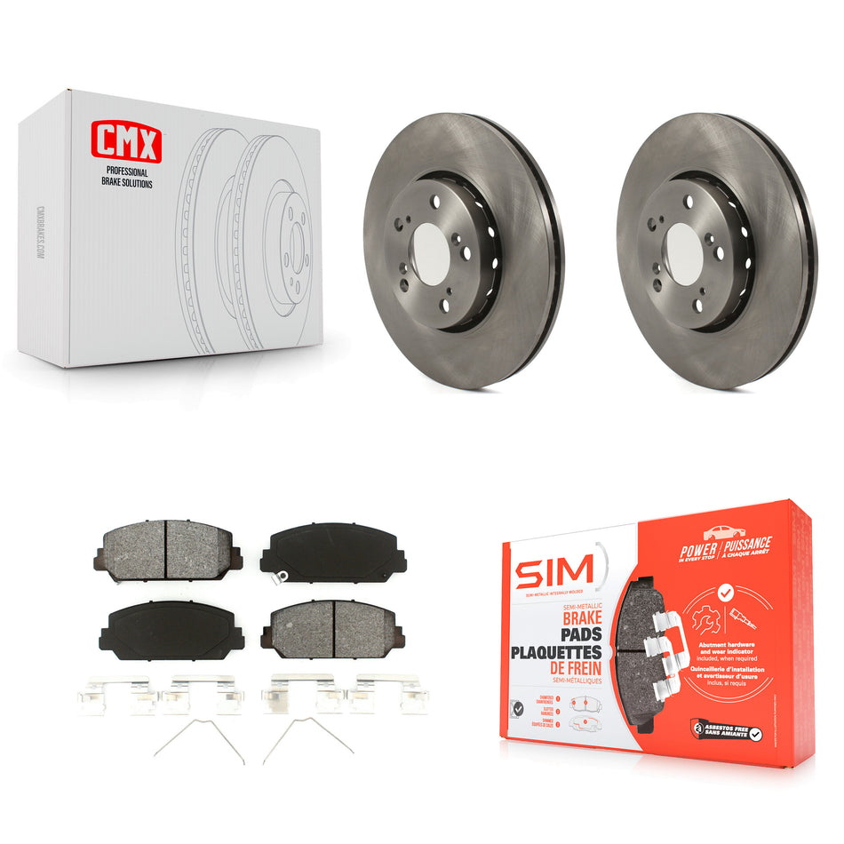 Front Disc Brake Rotors And Semi-Metallic Pads Kit For Acura RLX K8S-102765