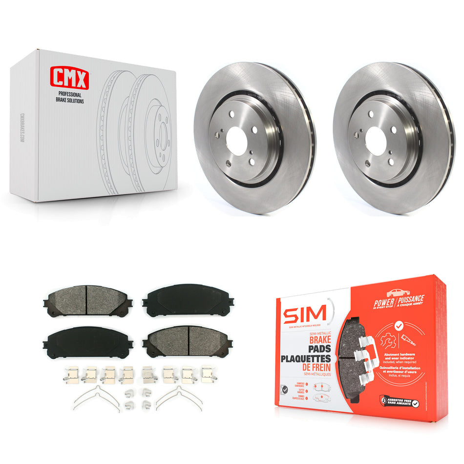 Front Disc Brake Rotors And Semi-Metallic Pads Kit For Lexus RX350 RX450h Toyota RX350L Camry RX450hL Avalon NX250 NX350 NX350h K8S-102770