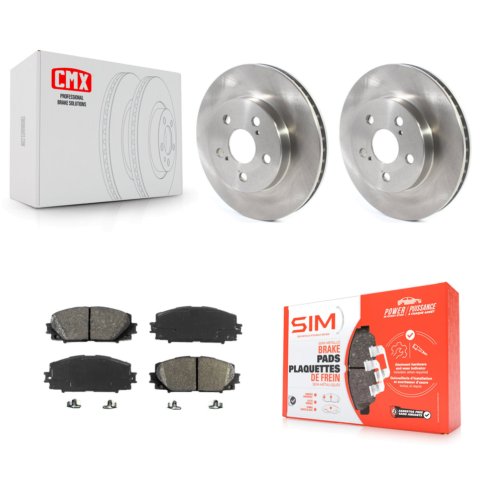 Front Disc Brake Rotors And Semi-Metallic Pads Kit For Toyota Prius Corolla Prime AWD-e K8S-102771