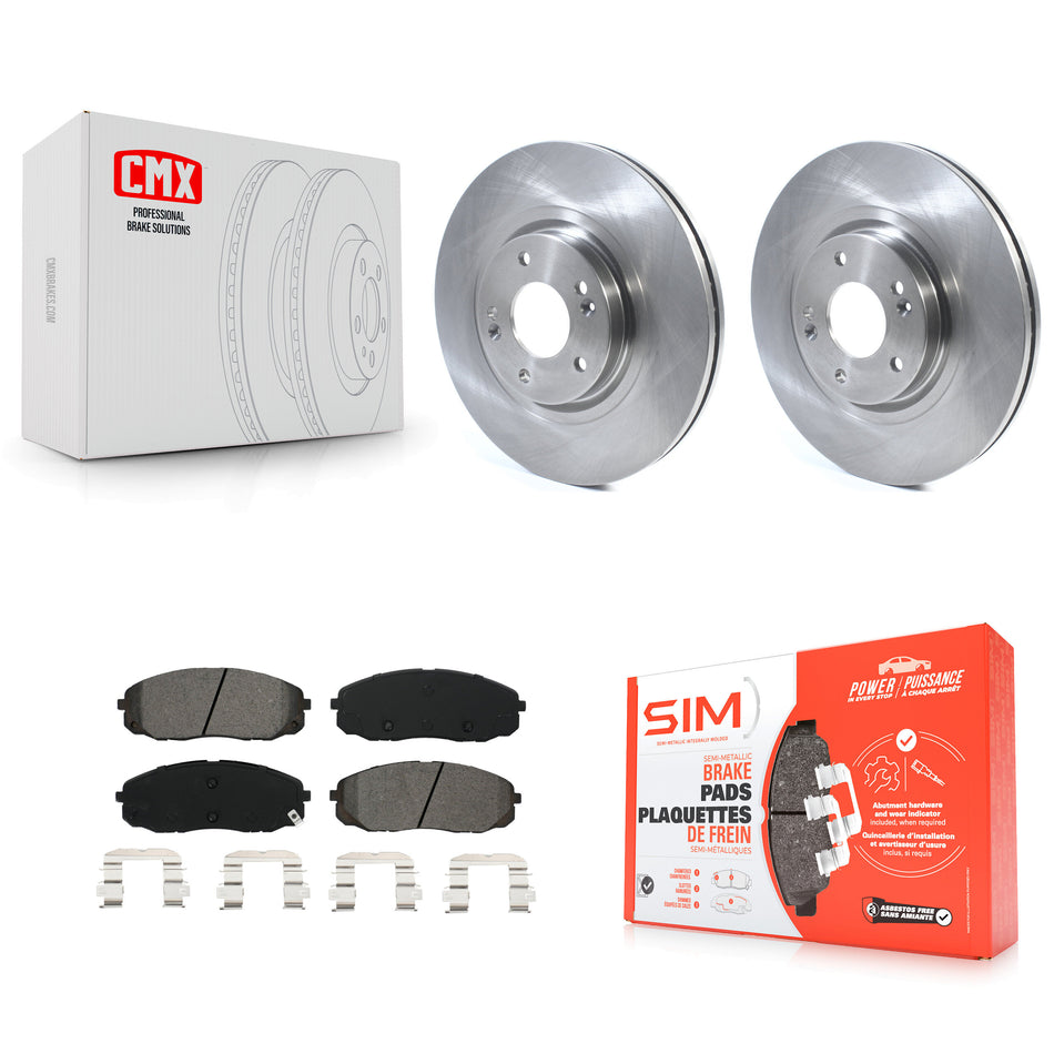 Front Disc Brake Rotors And Semi-Metallic Pads Kit For 2015-2020 Kia Sedona K8S-102773