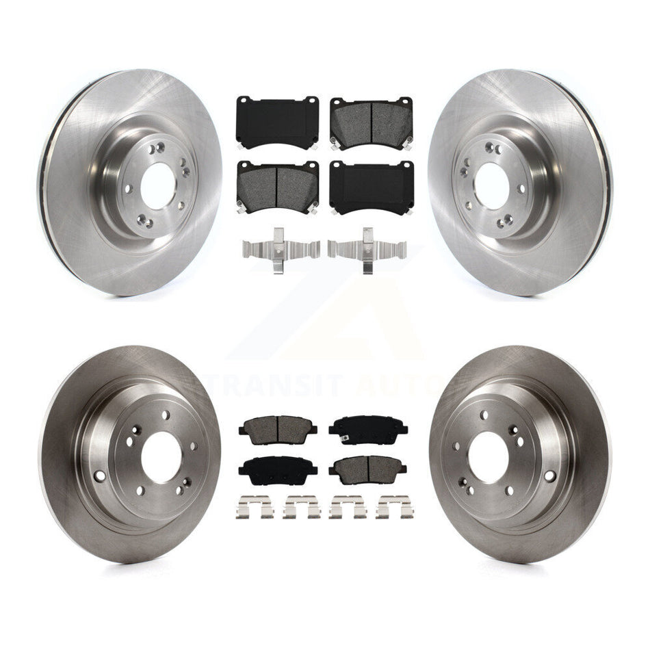 Front Rear Disc Brake Rotors And Semi-Metallic Pads Kit For 2012-2014 Hyundai Genesis 5.0L K8S-102801