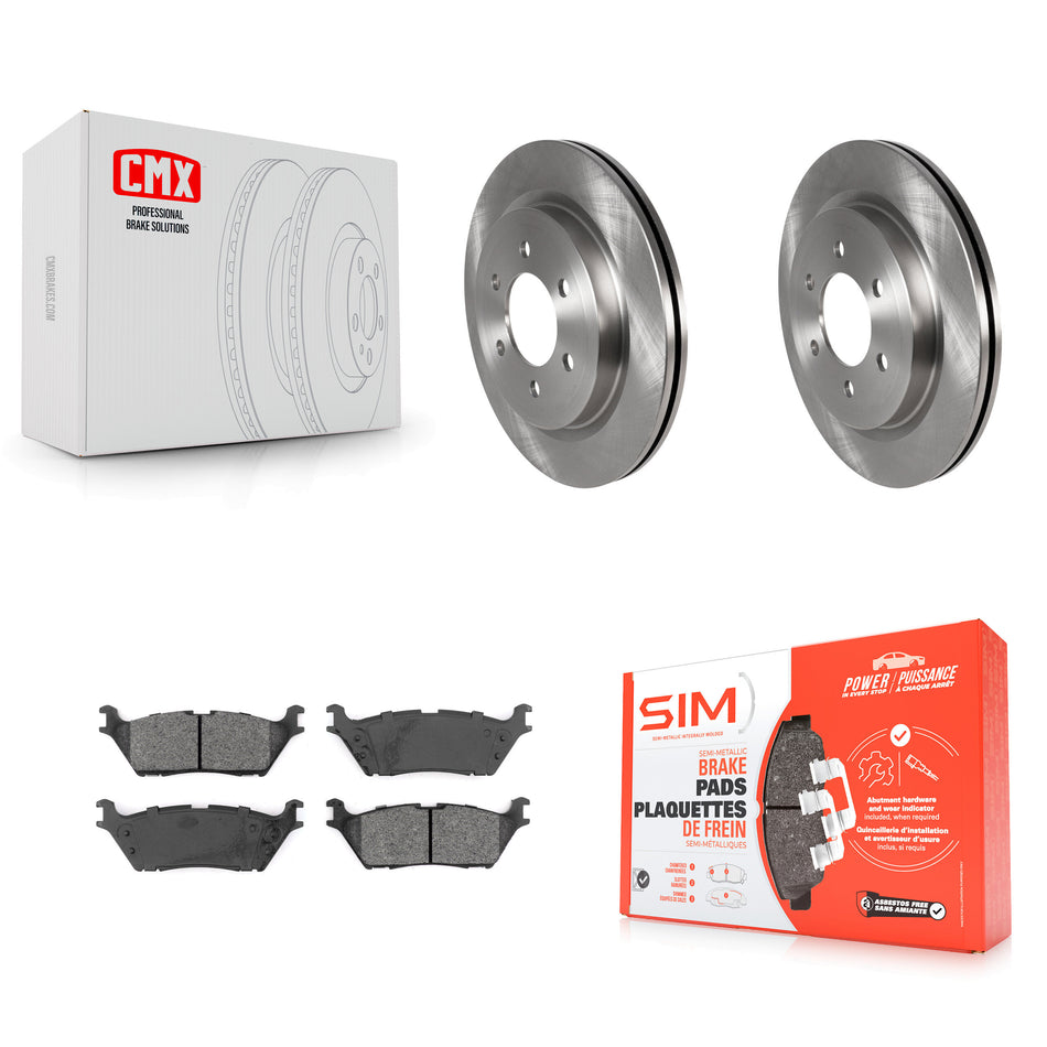 Rear Disc Brake Rotors And Semi-Metallic Pads Kit For Ford F-150 Expedition Lincoln Navigator K8S-102819