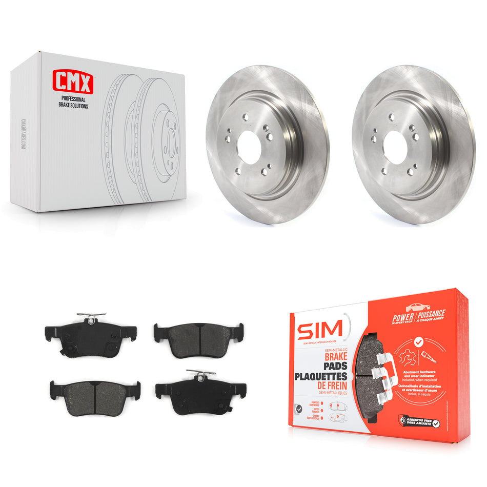 Rear Disc Brake Rotors And Semi-Metallic Pads Kit For 2019-2022 Acura RDX K8S-102828