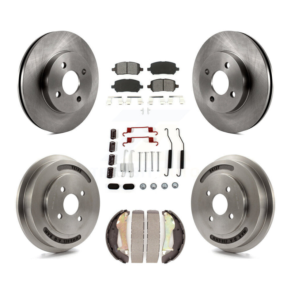 Front Rear Disc Brake Rotors Semi-Metallic Pads And Drum Kit (7Pc) For Chevrolet Cobalt Pontiac G5 K8S-102848