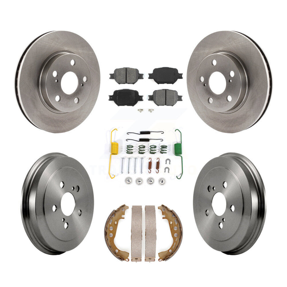 Front Rear Disc Brake Rotors Semi-Metallic Pad & Drum Kit (7Pc) For 2001 Toyota Celica GT K8S-102849