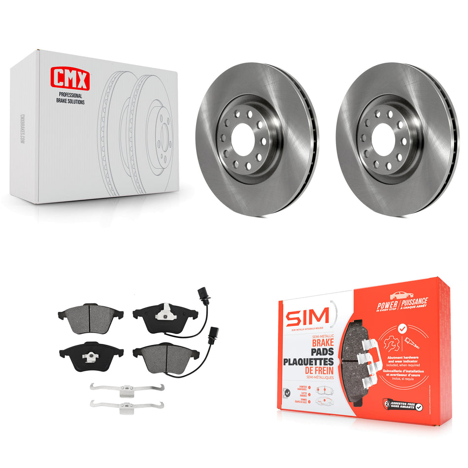 Front Disc Brake Rotors And Semi-Metallic Pads Kit For Audi A4 Quattro K8S-102861