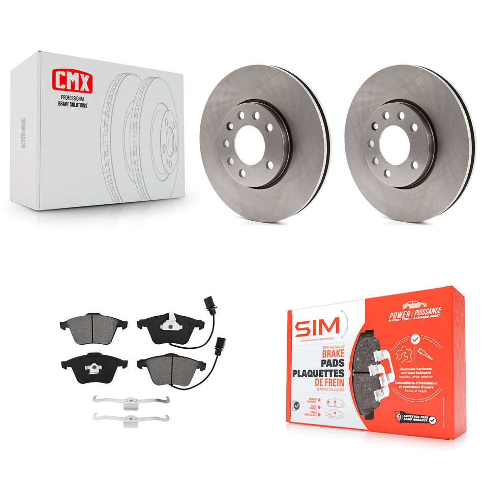 Front Disc Brake Rotors And Semi-Metallic Pads Kit For 2010 Saab 9-3X With 285mm Diameter Rotor K8S-102863