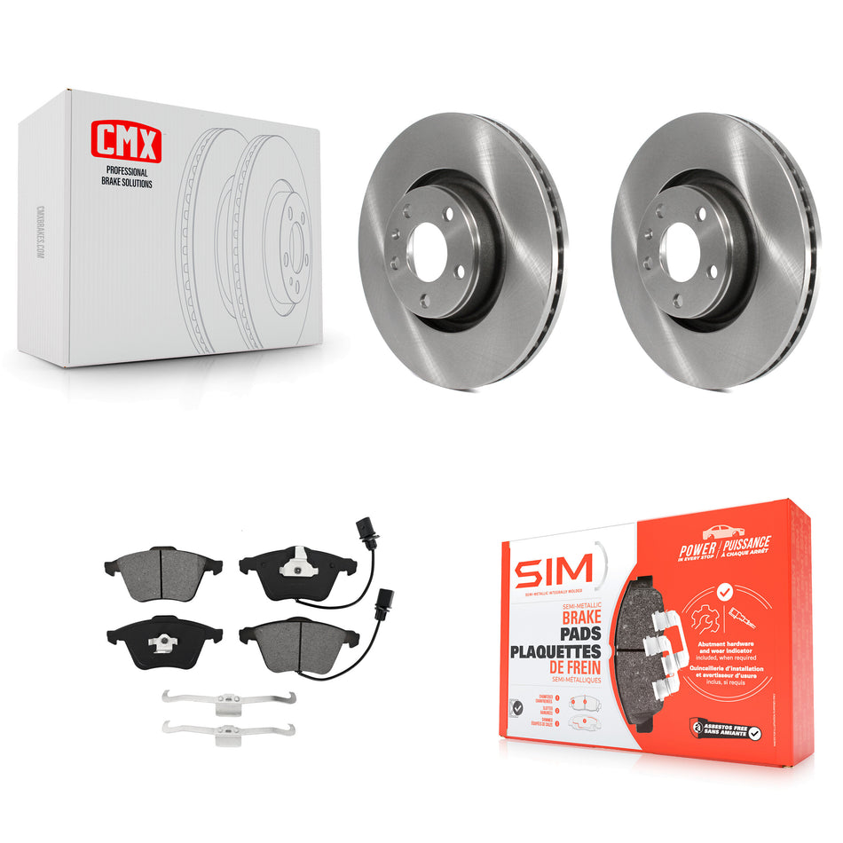 Front Disc Brake Rotors And Semi-Metallic Pads Kit For Audi A6 Quattro With 321mm Diameter Rotor K8S-102868