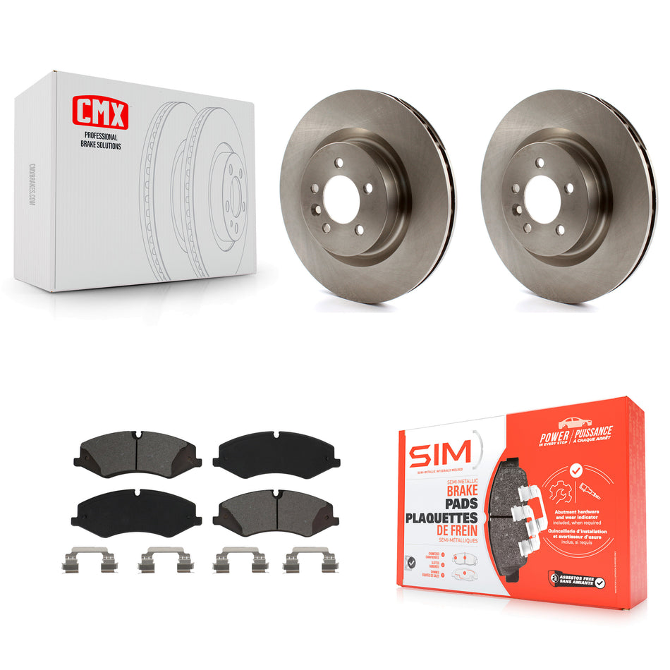 Front Disc Brake Rotors And Semi-Metallic Pads Kit For Land Rover Range Sport LR4 Discovery K8S-102871
