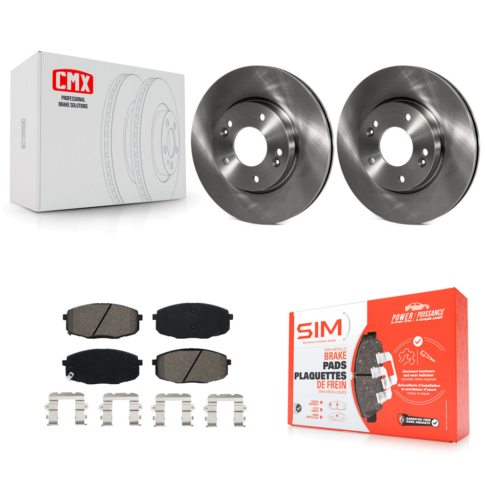 Front Brake Rotor Semi-Metallic Pad Kit For Kia Hyundai Kona Seltos Forte Soul Elantra GT K8S-102877