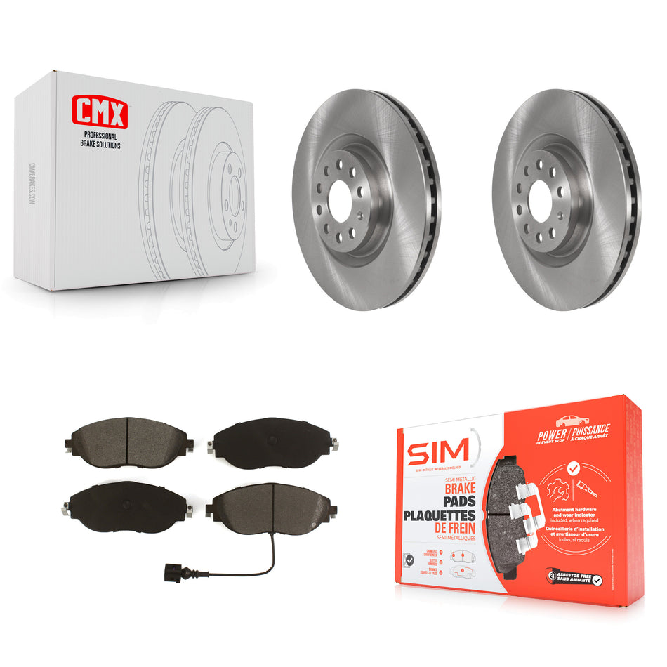 Front Brake Rotor Semi-Metallic Pad Kit For Volkswagen Tiguan Jetta Audi Q3 GTI Golf R S3 K8S-102884