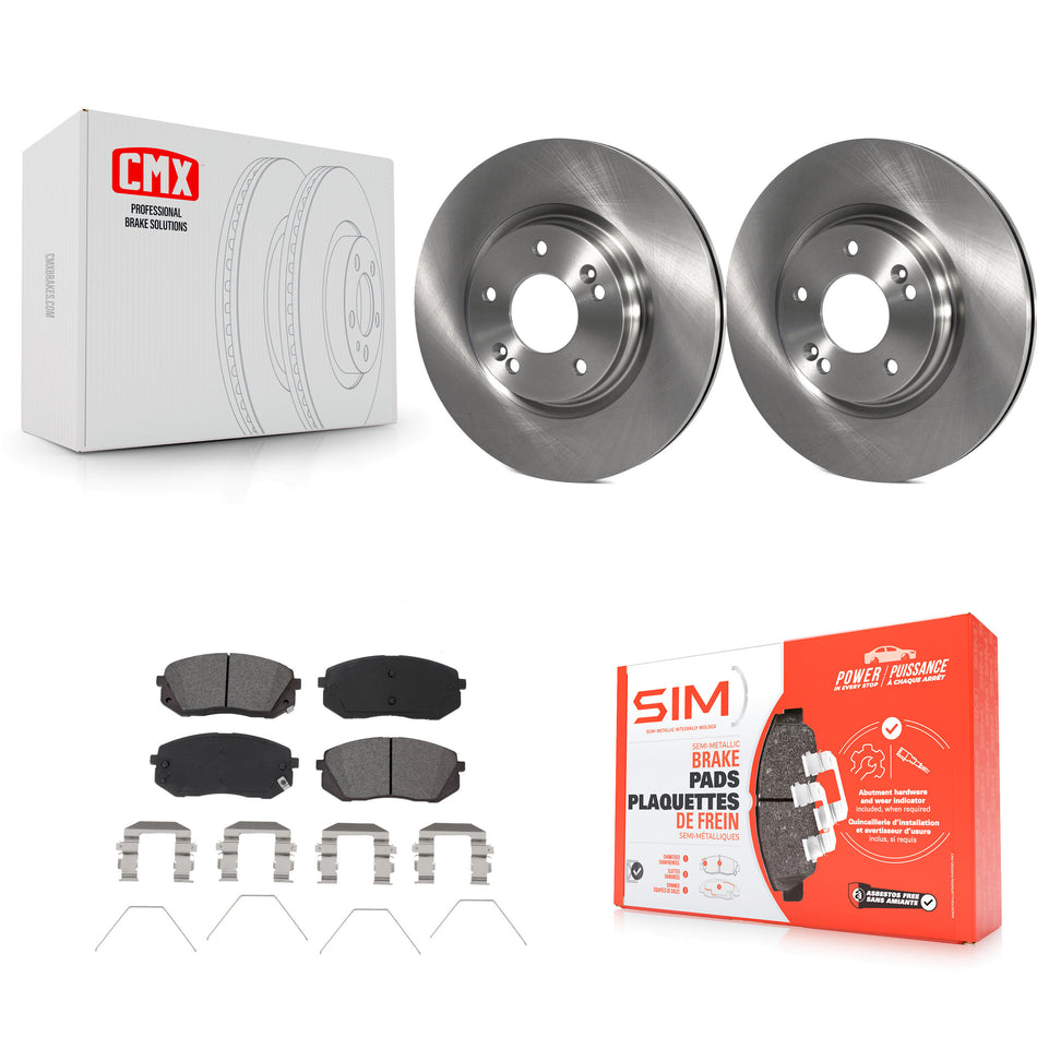 Front Disc Brake Rotors And Semi-Metallic Pads Kit For Kia Soul Hyundai Kona Elantra GT Veloster Forte Seltos K8S-102885