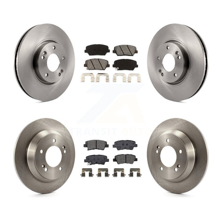 Front Rear Brake Rotors & Semi-Metallic Pad Kit For Kia Rondo With Electric Parking K8S-102909
